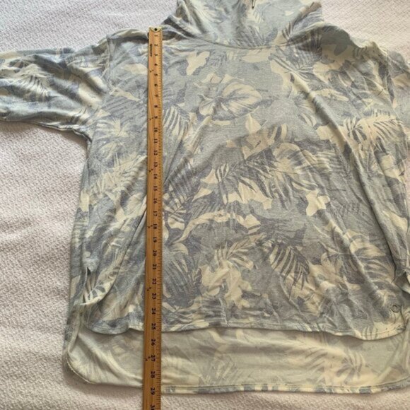 NEW Calvin Klein performance stretch blue white cowl neck athleisure top - Picture 8 of 8